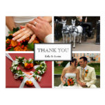 Framed thank you 4 photo montage personal note post cards