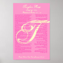 Framed Torah Portion Bat Mitzvah Art Gift