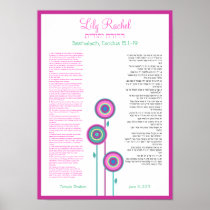 Framed Torah Portion Bat Mitzvah Art Gift