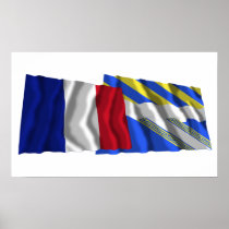 France & Aisne waving flags