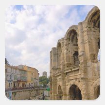 France, Arles, Provence, Roman amphitheatre Square Stickers