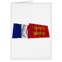 France & Basse-Normandie waving flags Greeting Card