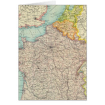 France, Belgium & Holland political Card
