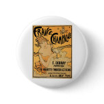 France Champagne Vintage Wine Drink Ad Art Buttons