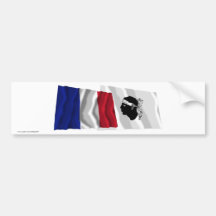 France & Corse waving flags Bumper Sticker