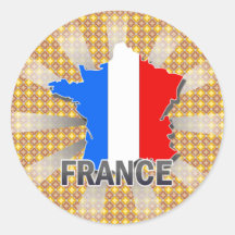 France Flag Map 2.0 Stickers