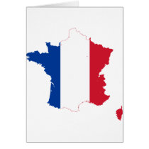 France Flag map FR Card