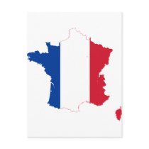 France Flag map FR Postcards