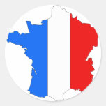 France flag map round stickers