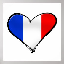 France Je Taime flag of France I heart France gift Posters