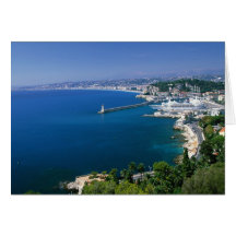 France, Nice, aerial view of the port Greeting Card