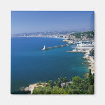 France, Nice, aerial view of the port Fridge Magnet