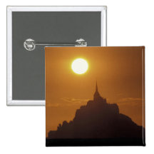 France, Normandy. Mont Saint Michele Pinback Button