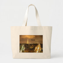 France Paris at night Eiffel Tower (by St.K) Canvas Bag