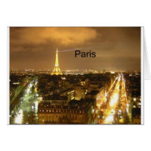 France Paris at night Eiffel Tower (by St.K) Card