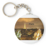 France Paris at night Eiffel Tower (by St.K) Keychains