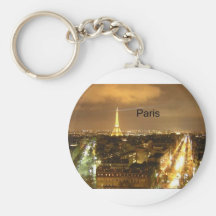 France Paris at night Eiffel Tower (by St.K) Keychains