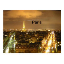 France Paris at night Eiffel Tower (by St.K) Postcards