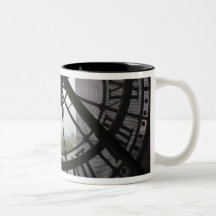 France, Paris. View across Seine River through Coffee Mugs
