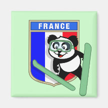 France Ski-jumping Panda Magnets