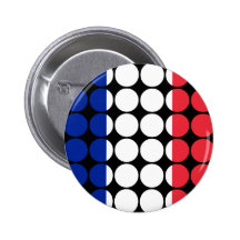 France Stylish Girly Chic : Polka Dot French Flag Buttons
