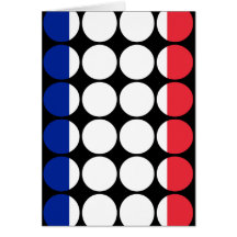 France Stylish Girly Chic : Polka Dot French Flag Greeting Card