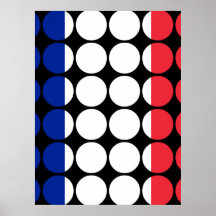 France Stylish Girly Chic : Polka Dot French Flag Posters