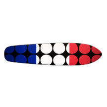 France Stylish Girly Chic : Polka Dot French Flag Skateboards