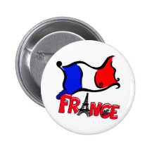 France with Flag Products Pinback Button