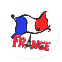 France with Flag Products Stickers