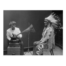 Frances Densmore Audio Recording Blackfoot Chief Postcard