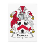 Frances Family Crest postcards