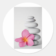 Frangipani Zen Round Stickers
