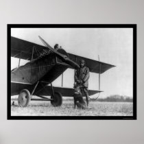 Frank Stanton with a Cat on His Aeroplane 1922