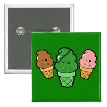 Frankencream Monster Ice Cream Cones Pin