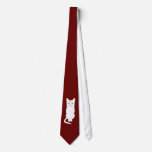 Frankenkitty Tie -- White on Blood Red