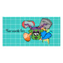 Frankenstein monkey girl in green on blue tile