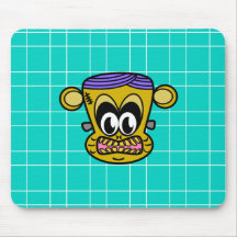 Frankenstein monkey in gold mousepads