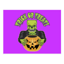 Frankenstein Skull Post Cards