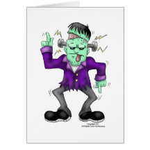 Frankenstien Halloween Greetings Card
