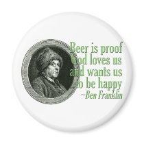 Franklin Beer Quote Refrigerator Magnet
