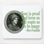 Franklin Beer Quote Mousepads