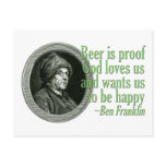 Franklin Beer Quote Postcard