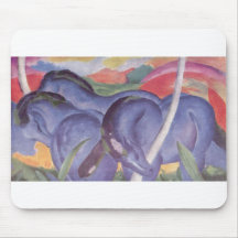 Franz Marc - Big Blue Horse 1911 Canvas Equine Mouse Pads
