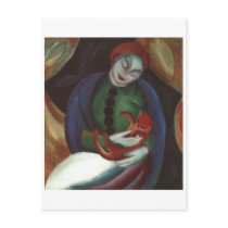 Franz Marc - Girl w/ Cat 1912 red kitty Female Kat