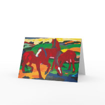 Franz Marc - Red Horses