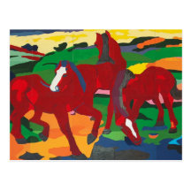 Franz Marc - Red Horses Post Card