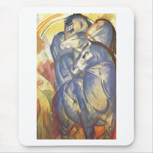 Franz Marc - Tower of Blue Horses 1913 Equestrian Mouse Mat