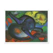 Franz Marc - Two Cats Blue & Yellow 1912 kitty oil