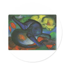Franz Marc - Two Cats Blue & Yellow 1912 kitty oil